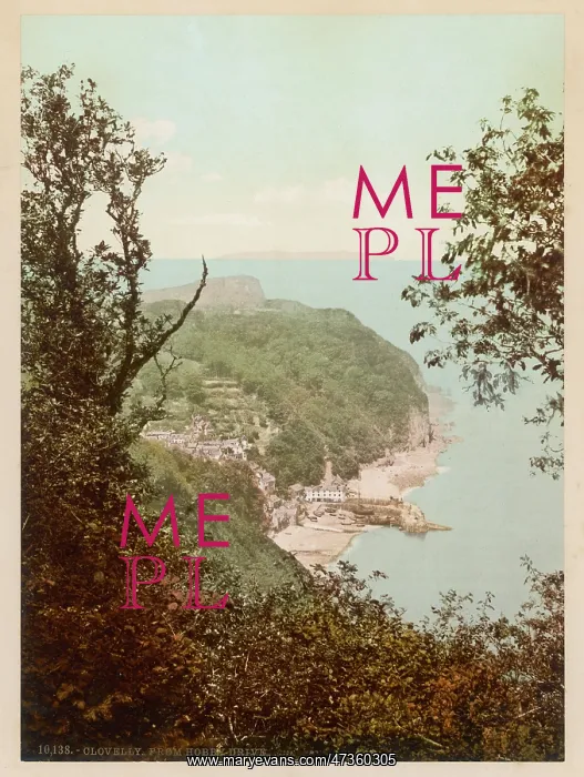 : CLOVELLY. An aerial view of Clovelly, Devonshire taken : CLOVELLY. An aerial view of Clovelly, Devonshire taken