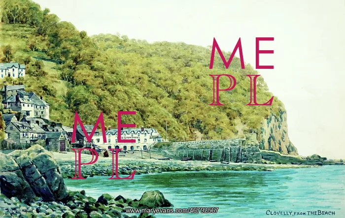 : Clovelly, Devon, viewed from the Beach : Clovelly, Devon, viewed from the Beach