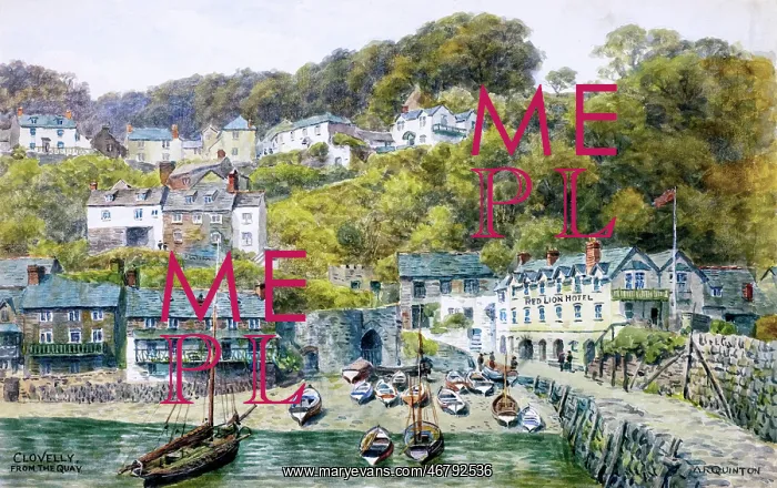 : Clovelly, Devon, viewed from the Quay : Clovelly, Devon, viewed from the Quay