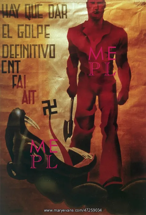 : CNT ANTI-FASCIST POSTER : CNT ANTI-FASCIST POSTER