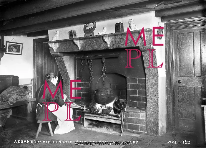 : A Co. Antrim Kitchen With Fireplace for Coal and Turf : A Co. Antrim Kitchen With Fireplace for Coal and Turf