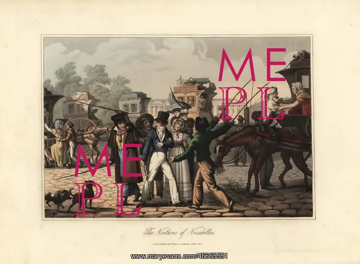: Coach drivers and passengers at Place Louis XV : Coach drivers and passengers at Place Louis XV
