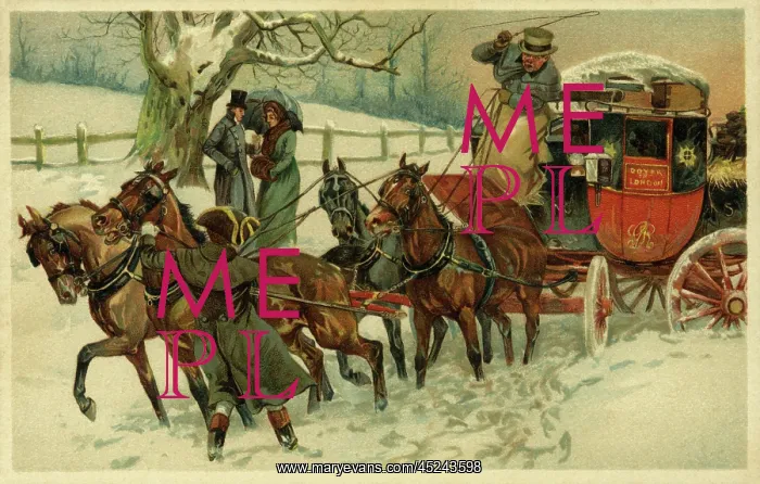 : Coach & horses in winter : Coach & horses in winter
