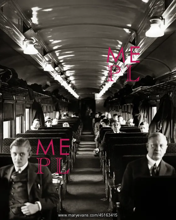 : Coach Load of Anonymous Male Passengers on a New : Coach Load of Anonymous Male Passengers on a New