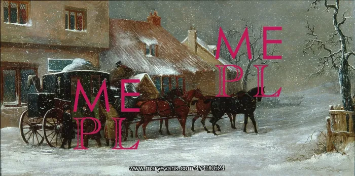 : Coach and Four in the Snow : Coach and Four in the Snow