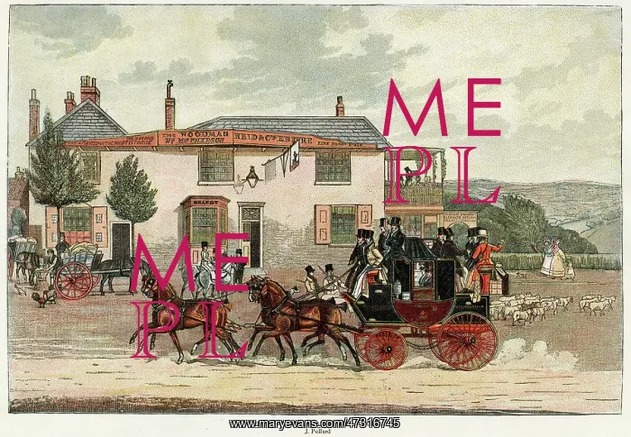 : Coach at The Woodman 1835 : Coach at The Woodman 1835