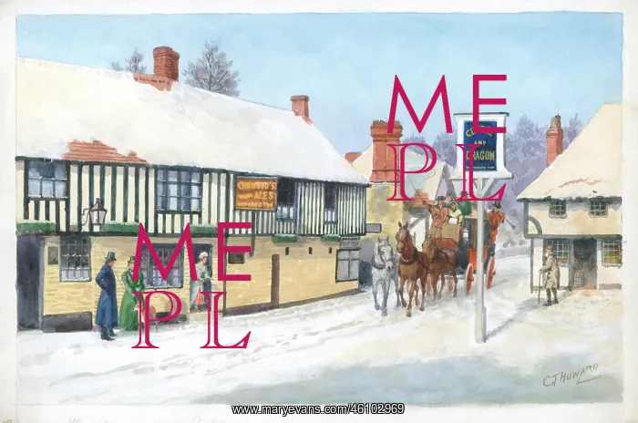 : Coaching Scene, The George and Dragon, Ightham, Kent : Coaching Scene, The George and Dragon, Ightham, Kent