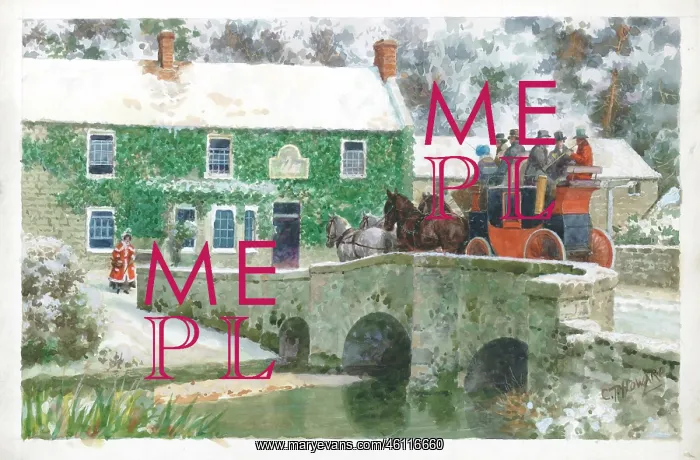 : Coaching scene at The White Swan, Bibury : Coaching scene at The White Swan, Bibury