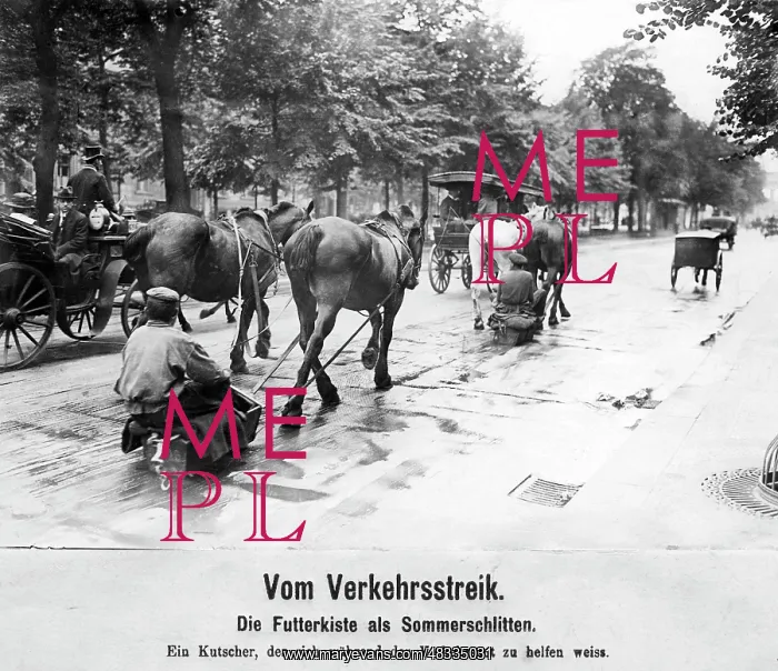 : Coachmen use the feeding boxes of the horses : Coachmen use the feeding boxes of the horses