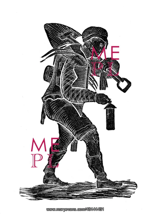 : The coal miner carrying his tools and safety his : The coal miner carrying his tools and safety his