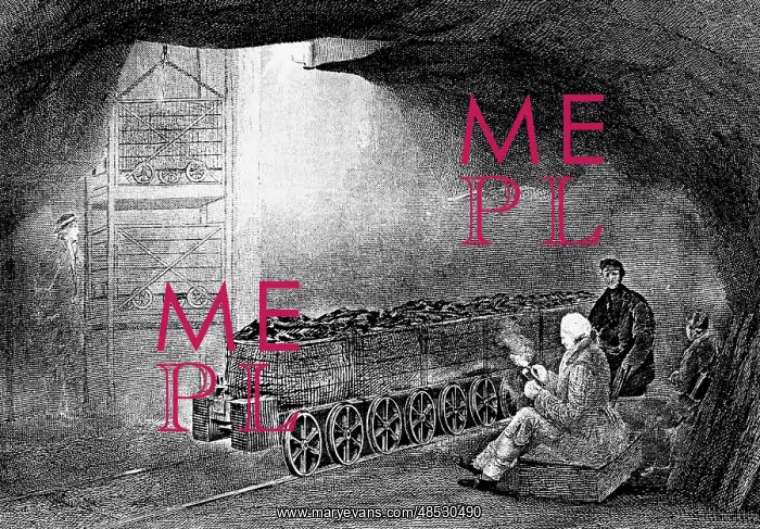 : Coal Mining : Bottom of pit shaft with train : Coal Mining : Bottom of pit shaft with train