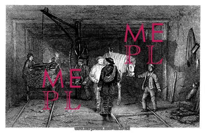: Coal Mining: Underground scene showing full baskets : Coal Mining: Underground scene showing full baskets