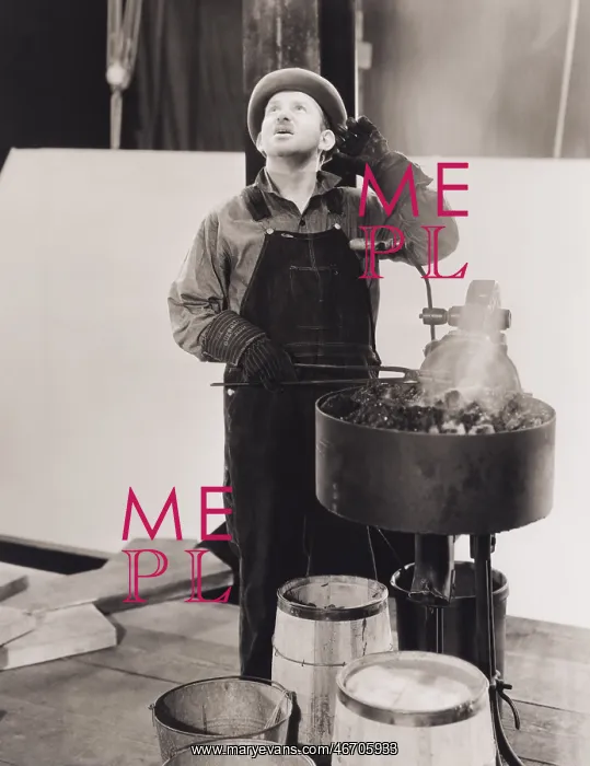 : Coal worker distracted from his work : Coal worker distracted from his work