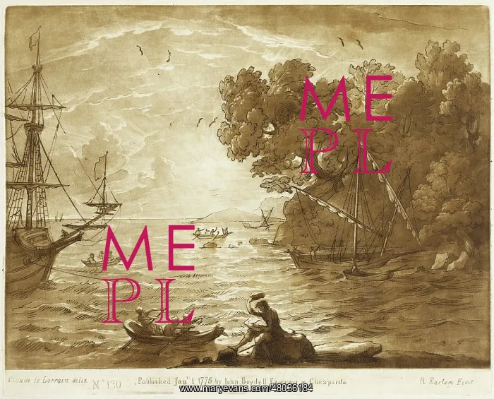  : Coastal landscape with an artist drawing