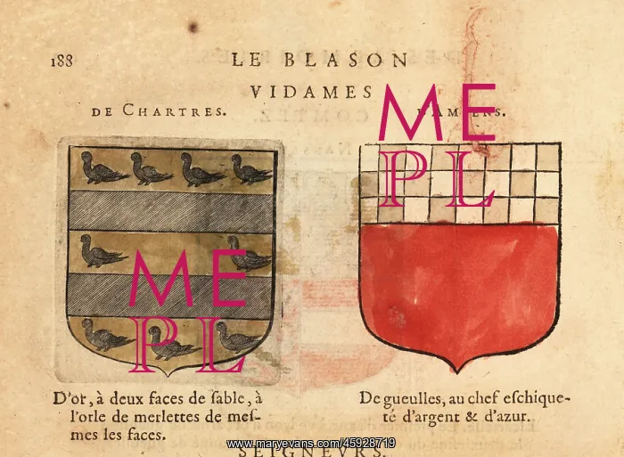 : Coat of arms of the Vidames of:Chartres and Amiens : Coat of arms of the Vidames of:Chartres and Amiens