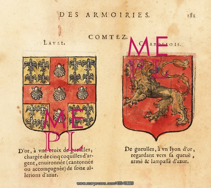 : Coats of arms of the Counts of Laval and Charolais : Coats of arms of the Counts of Laval and Charolais