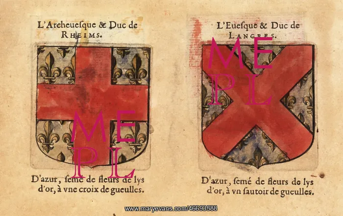 : Coats of arms of the Dukes of Rheims and Langres : Coats of arms of the Dukes of Rheims and Langres