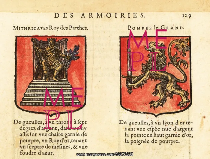 : Coats of arms of Mithridates I and Pompey the Great : Coats of arms of Mithridates I and Pompey the Great