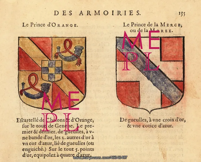 : Coats of arms of the Prince of Orange and of Morea : Coats of arms of the Prince of Orange and of Morea