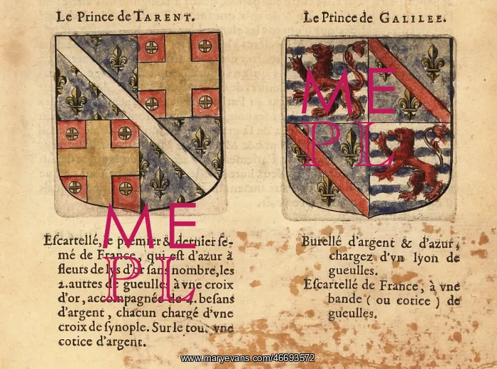 : Coats of arms of the Principality of Taranto and Galilee : Coats of arms of the Principality of Taranto and Galilee