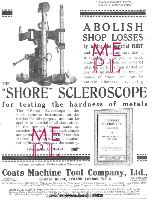 : Coats Machine Tools. Shore Scleroscope Hardness Tester : Coats Machine Tools. Shore Scleroscope Hardness Tester