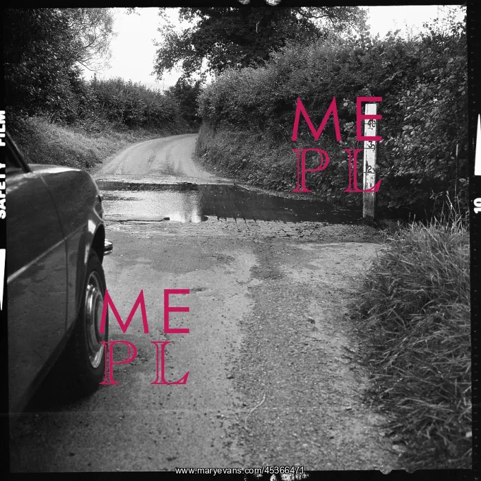: A cobbled ford with depth gauge. This location : A cobbled ford with depth gauge. This location