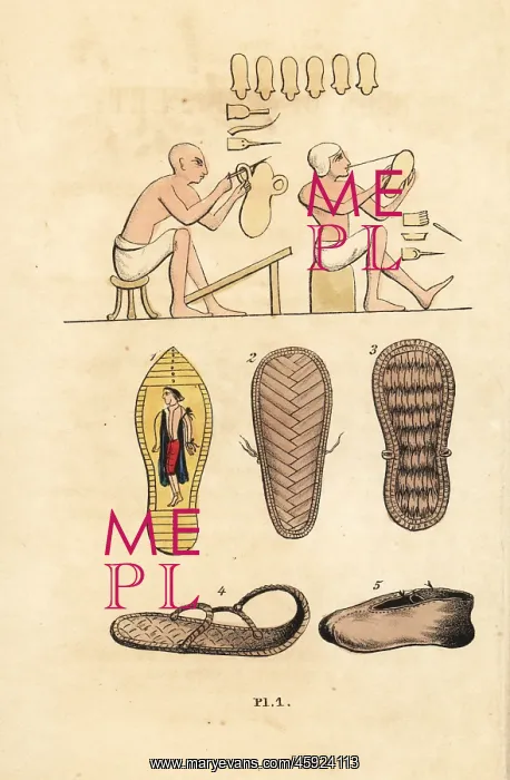 : Cobblers making sandals and shoes in ancient Egypt : Cobblers making sandals and shoes in ancient Egypt