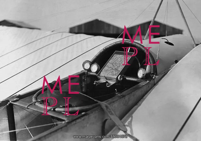: Cockpit of an airplane, 1911 : Cockpit of an airplane, 1911