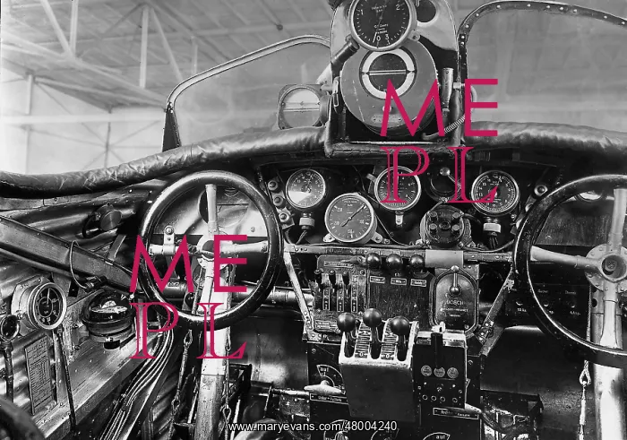 : Cockpit of a passenger plane, 1926 : Cockpit of a passenger plane, 1926