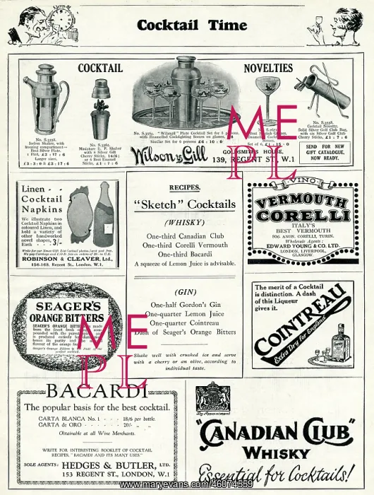 : Cocktails in The Sketch, 1920s : Cocktails in The Sketch, 1920s