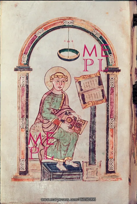 : Codex Millenarius with a depiction of an Evangelist : Codex Millenarius with a depiction of an Evangelist