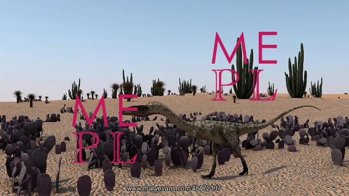 : Coelophysis running through a desert : Coelophysis running through a desert