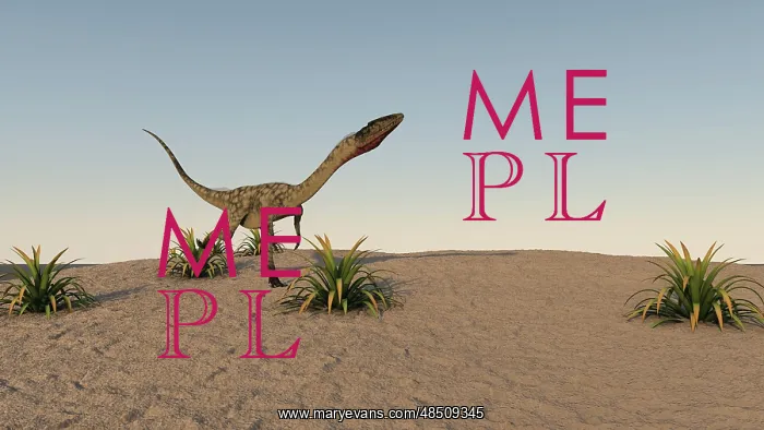 : Coelophysis running across desert terrain : Coelophysis running across desert terrain