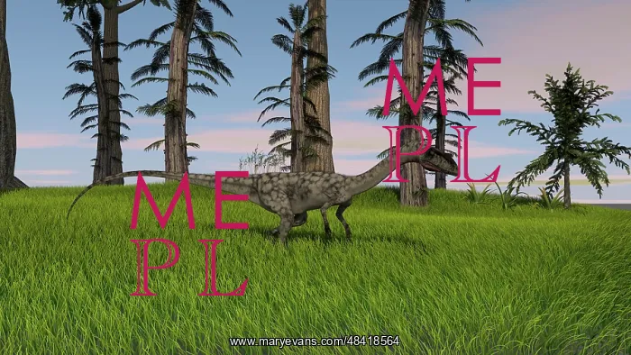  : Coelophysis running through a grassy field