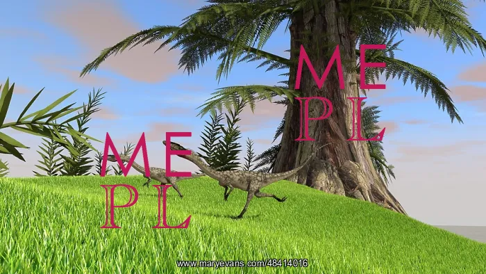 : Coelophysis running across an open field : Coelophysis running across an open field