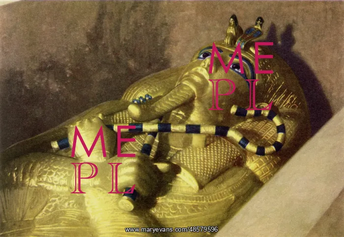 : Third coffin of Tutankhamun in stone sarcophagus : Third coffin of Tutankhamun in stone sarcophagus