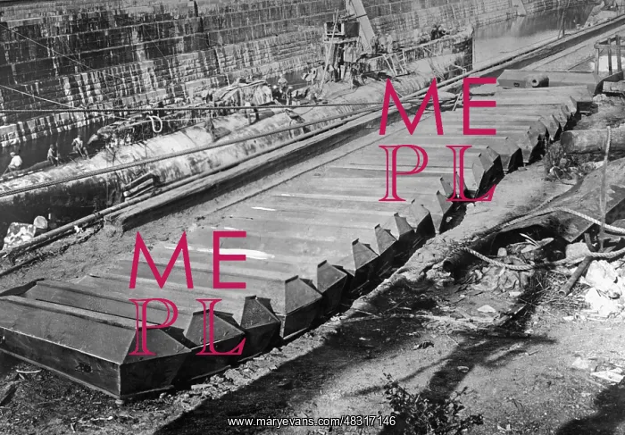 : Coffins of a submarine crew, 1928 : Coffins of a submarine crew, 1928