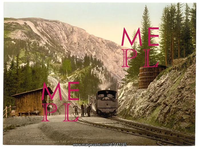 : Cog railroad up the Schneeberg, Lower Austria, Austro-Hungar : Cog railroad up the Schneeberg, Lower Austria, Austro-Hungar
