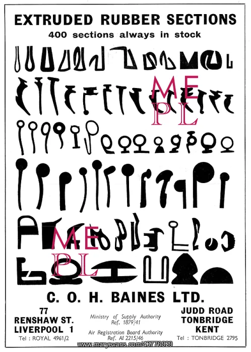 : C.O.H.Baines Extruded Rubber Sections : C.O.H.Baines Extruded Rubber Sections