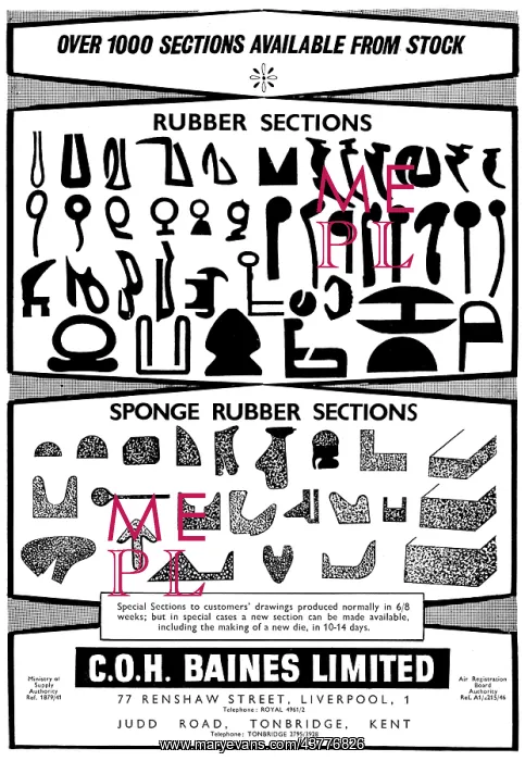 : C.O.H.Baines. Rubber Sections : C.O.H.Baines. Rubber Sections