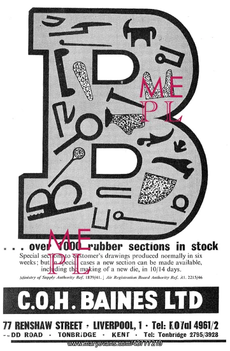 : C.O.H.Baines Rubber Sections : C.O.H.Baines Rubber Sections