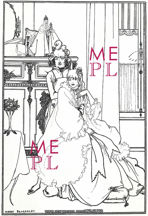 : The Coiffing by Aubrey Beardsley : The Coiffing by Aubrey Beardsley