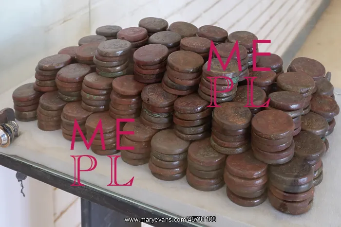 : Coins, Aswan Museum, Elephantine island, Egypt : Coins, Aswan Museum, Elephantine island, Egypt