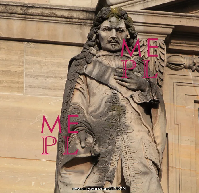 : Colbert statue, Cour Napoleon, Louvre, Paris, France : Colbert statue, Cour Napoleon, Louvre, Paris, France