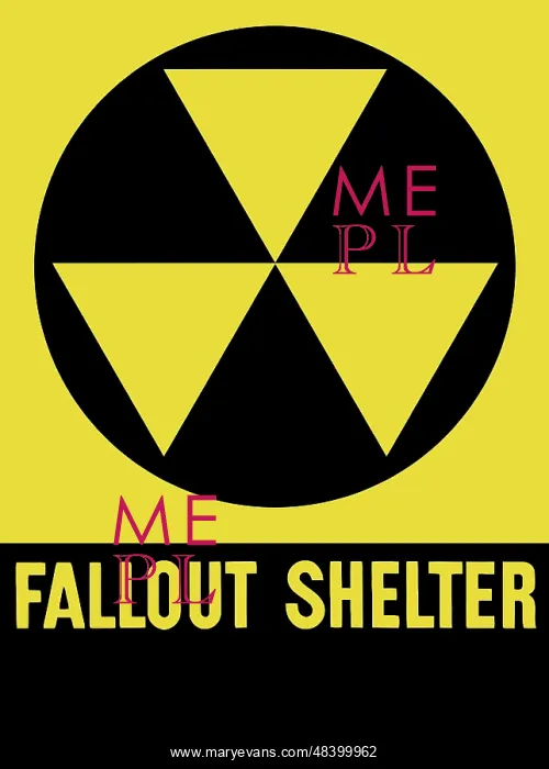 : Cold War era fallout shelter sign : Cold War era fallout shelter sign