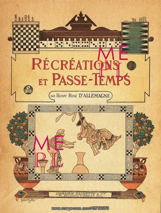: Collage of boardgames and classical vases : Collage of boardgames and classical vases