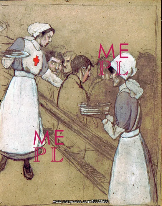 : Collecting the plates (Red Cross nurses), WW1 : Collecting the plates (Red Cross nurses), WW1