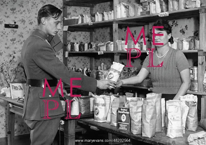 : Collecting point for food donations, 1934 : Collecting point for food donations, 1934