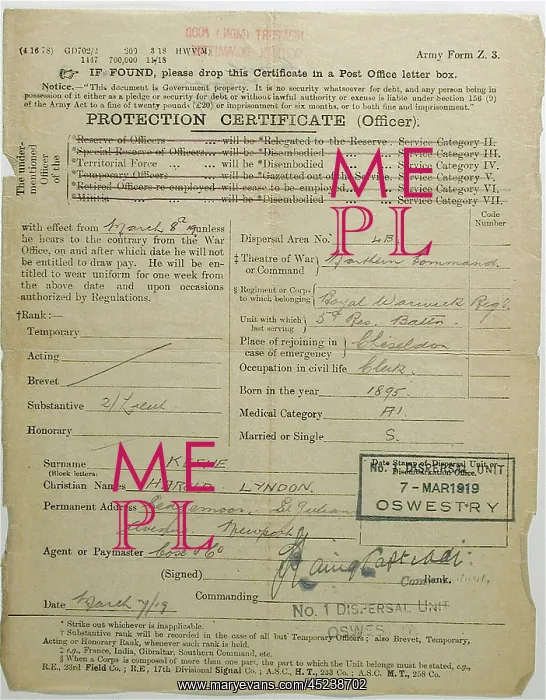 : Collection of 2nd Lieutenant Harold Lyndon Keene : Collection of 2nd Lieutenant Harold Lyndon Keene