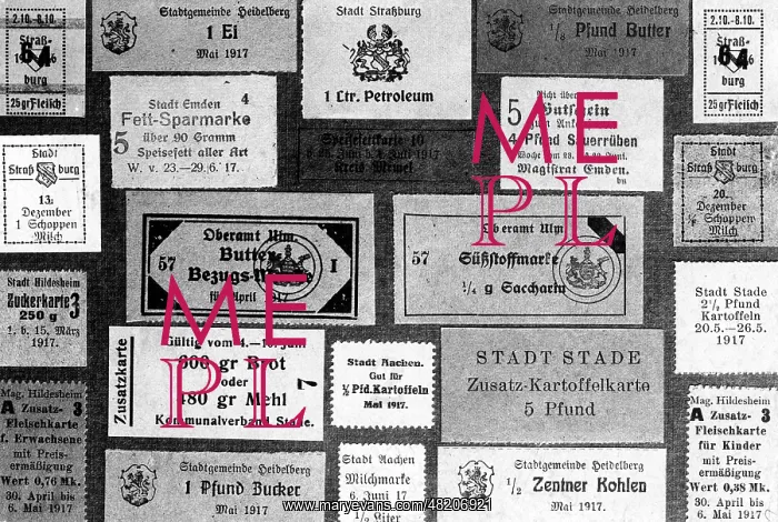 : Collection of ration cards from the First World War : Collection of ration cards from the First World War